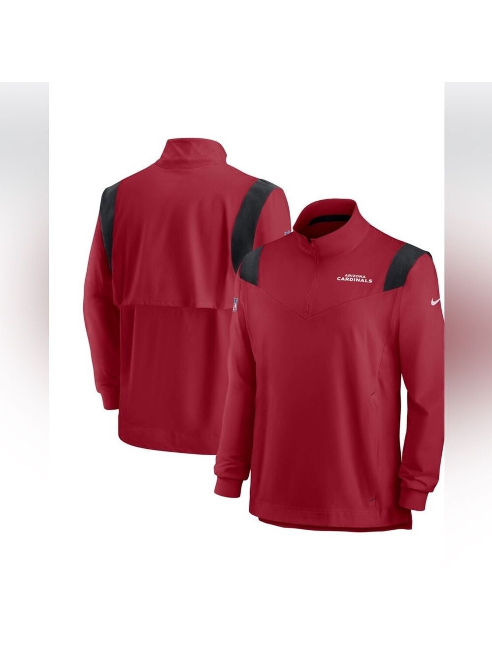 Men’s Arizona Cardinals Nike Sideline Coaches Repel Quarter-Zip Jacket Large